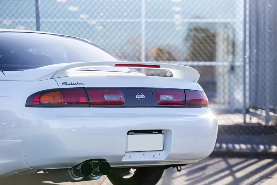 Detail of the refinished Silvia rear and Silvia badge